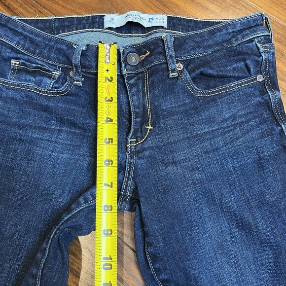 Abercrombie & Fitch Low Rise Boot Cut Denim Jeans Y2K Size 2R 26/33 - Picture 8 of 14